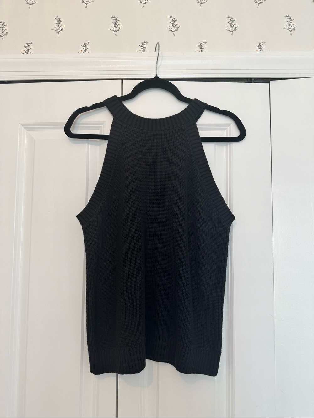 Black Knit Halter Style Tank Top Sweater